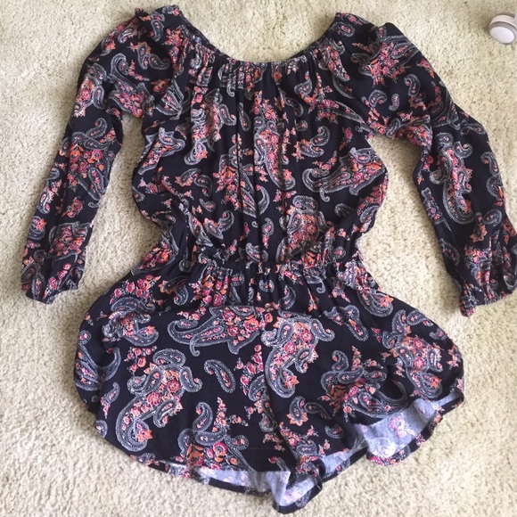 Brandy Melville Pants - LA Hearts Black Paisley Romper