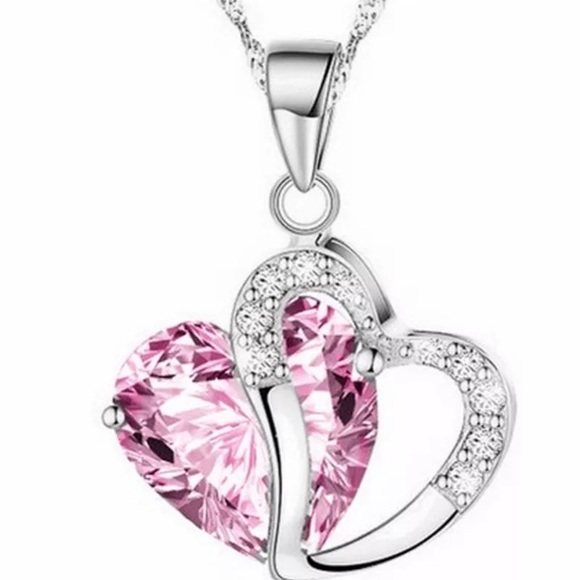 New! Women's Luxurious Heart Crystal Necklace - Picture 1 of 4