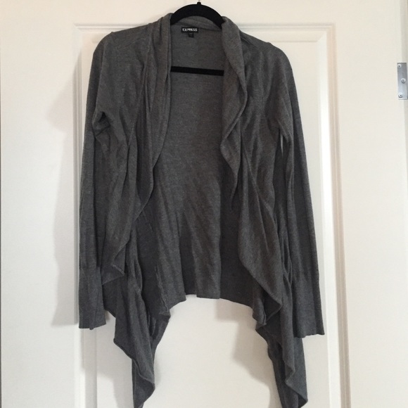 Express gray open front cardigan