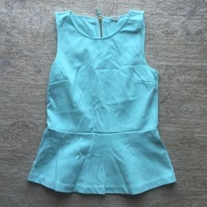 J. Crew mint green peplum tank xs