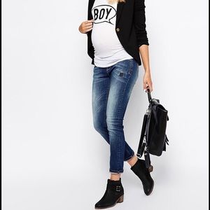 ASOS Maternity Elgin Distressed Skinny Jeans