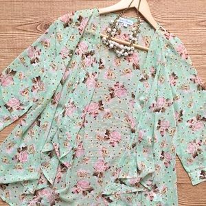 Floral Mint Green Kimono