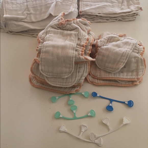 Set of pre folds and fitted cloth diapers