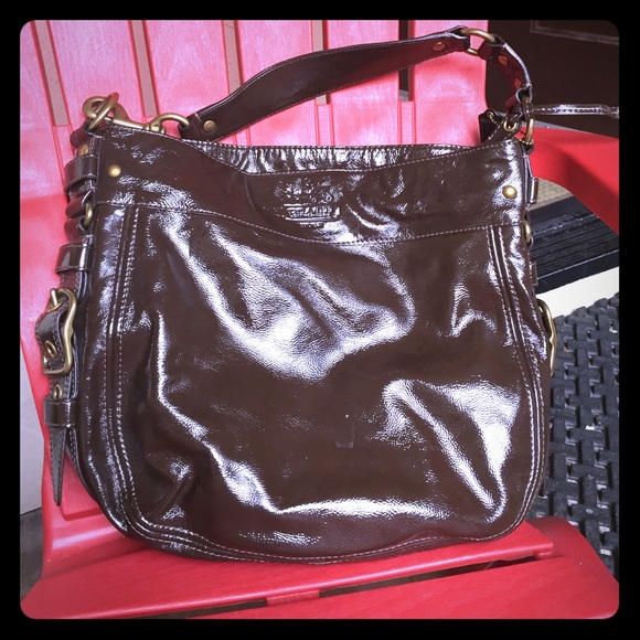 Authentic Coach bag. Hobo, Brown Patent leather