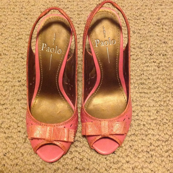 Linea Paolo Pink Peep Toe Heels