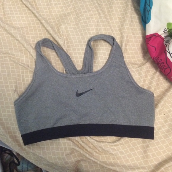 Grey Nike sports bra