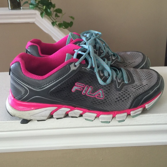 Grey/Pink Fila Sneakers