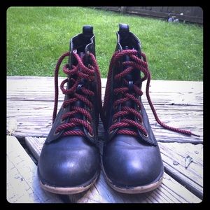 Lace up black boots
