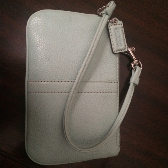 Coach pebbled leather wristlet