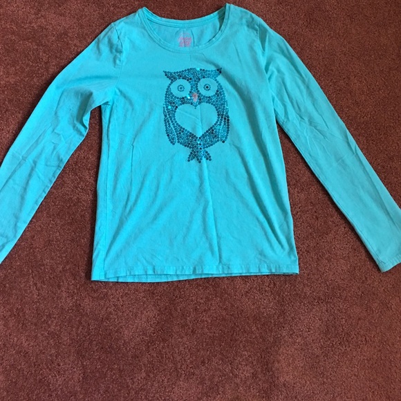 Girls owl sequin shirt