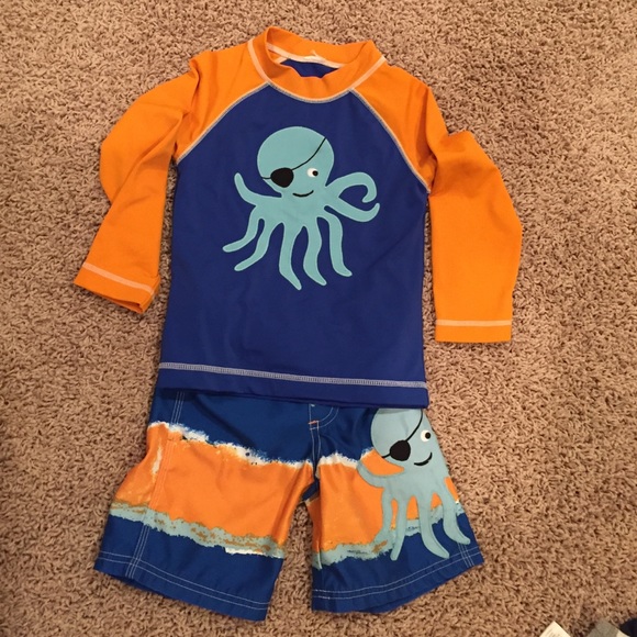 Boys swim trunk/shirt outfit