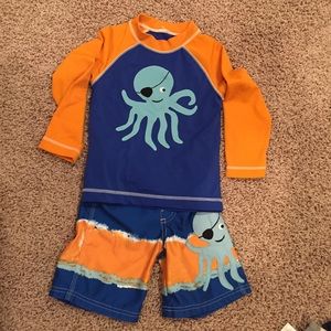 Boys swim trunk/shirt outfit