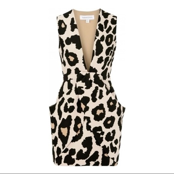 Finders Keepers Leopard Print Neoprene Mini Dress