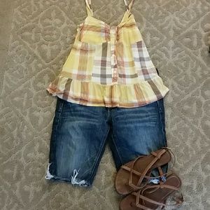 Yellow plaid top