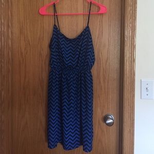 Black and Blue Chevron Dress- Size M