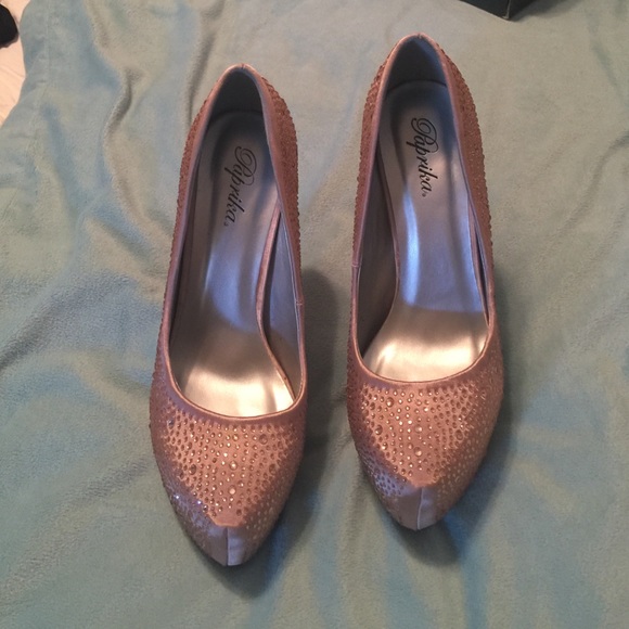 New Paprika champagne Rhinestone Heels