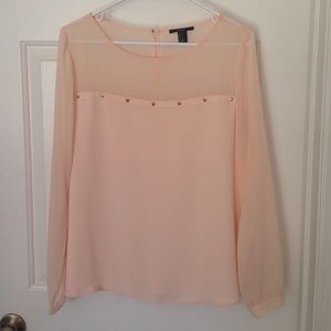 Long sleeve sheer blouse