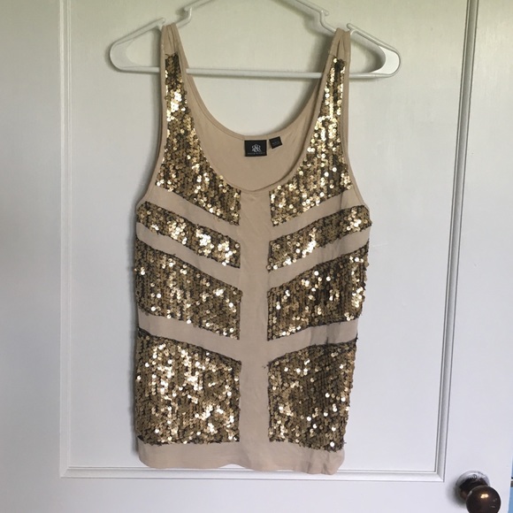 Rock & Republic Tops - Rock & Republic Sequin Mesh Embellished Tank Top