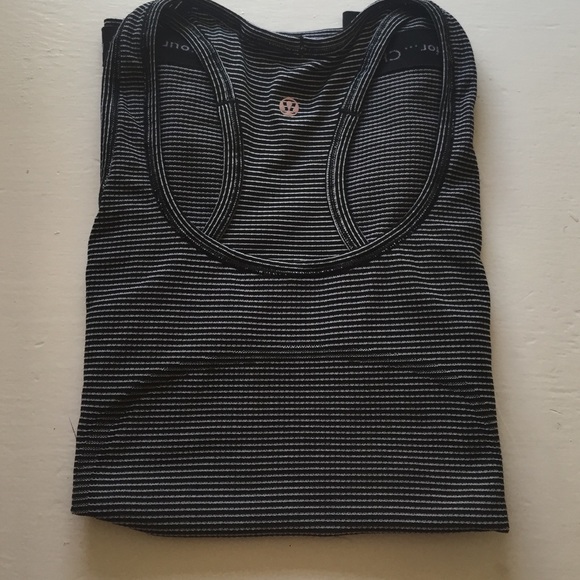 Lululemon athletica run swiftly striped shirt