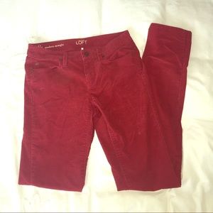 Ann Taylor Loft Red Corduroy Pants