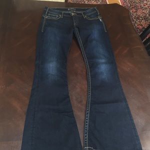 Silver denim jeans