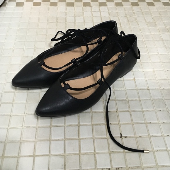 Ann Taylor Loft Lace Up Flats