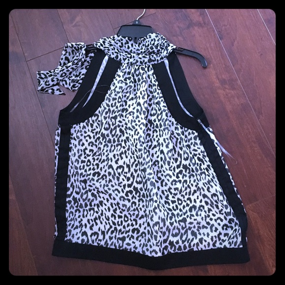 Zebra print sleeveless blouse