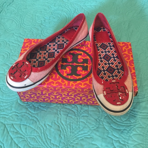 Tory Burch Red Slip-On Sneakers (Size 7.5)