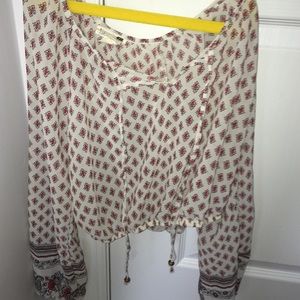 long sleeve blouse/ crop top size small