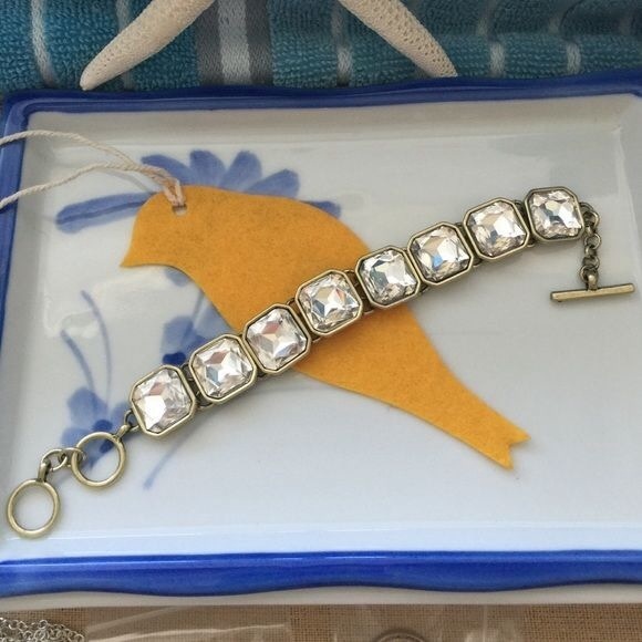 C+I Retro Glam Square-Cut Crystal Bracelet