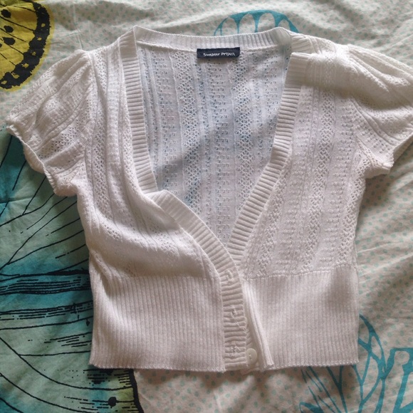 White cardigan