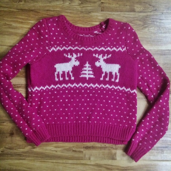 Abercrombie Pink Christmas Sweater