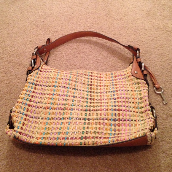 Fossil woven spring and summer purse