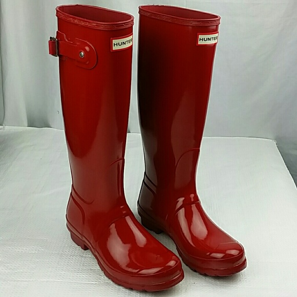 Hunter Red Rain Boots -size 7