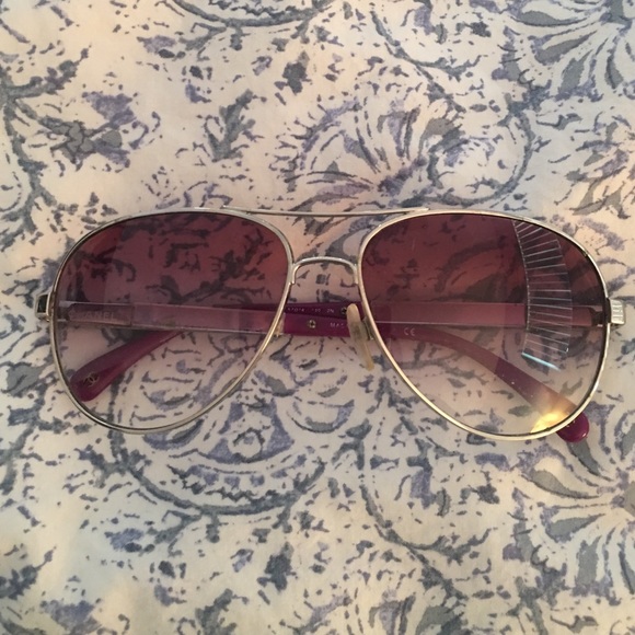 Chanel Women's Collection Miroir Purple Aviators