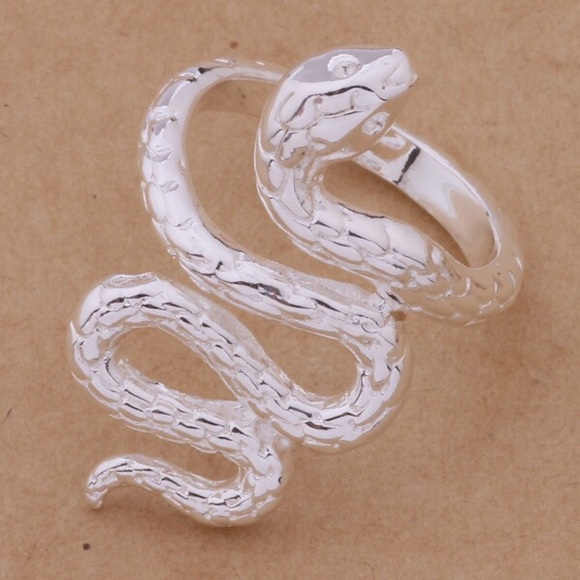 .925 Stamped Snake Shaped Ring - Picture 2 of 6
