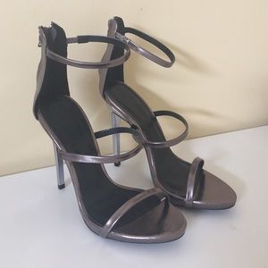 Gunmetal 3 strap heels