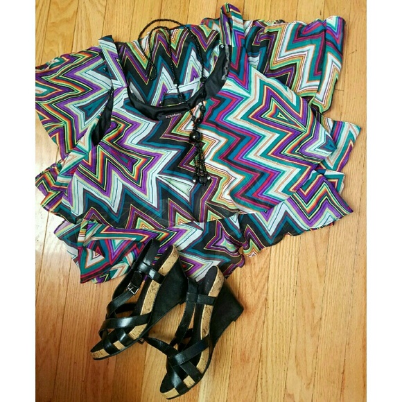 NWOT|➕ Signature by Robbie Bee {ZIGZAG TIER DRESS} - Picture 3 of 8