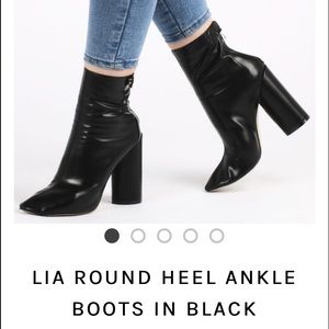 Public Desire Black booties with thick heel