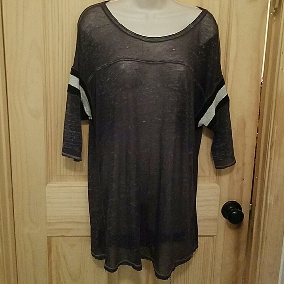 free people paper thin tunic tee large