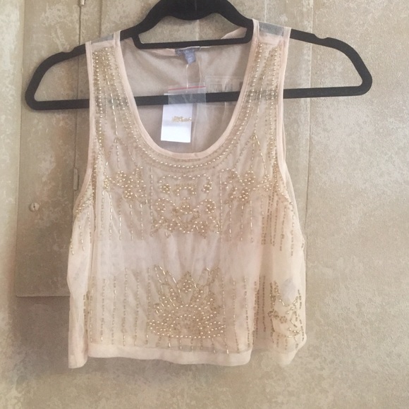 Gold crop top