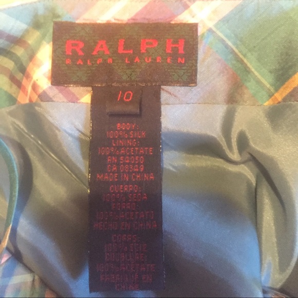 RALPH Ralph Lauren vintage 100% silk plaid dress - Picture 3 of 4