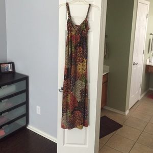 Beautiful peacock design maxi dress
