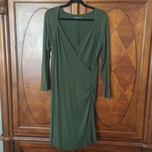 Olive Green Wrap Dress Xl - image 1