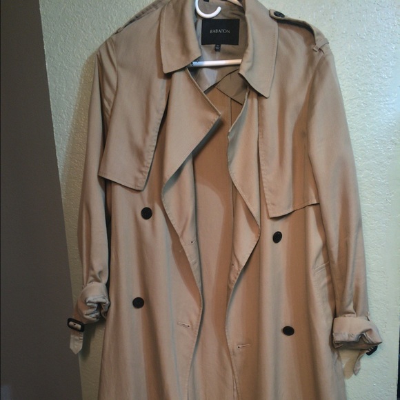 Babaton long crepe duster trench coat by Aritzia