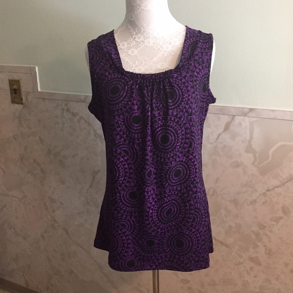 Fashion Bug Purple Patterned Tank M