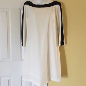 H&M NEW w/ Tags Cream Sheath dress Black Trim