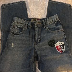 Boys size 12 patch Old Navy jeans w/ back pockets