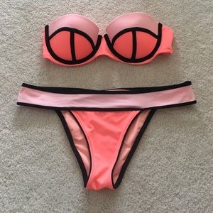 Victoria's Secret Color Block Strapless Bikini