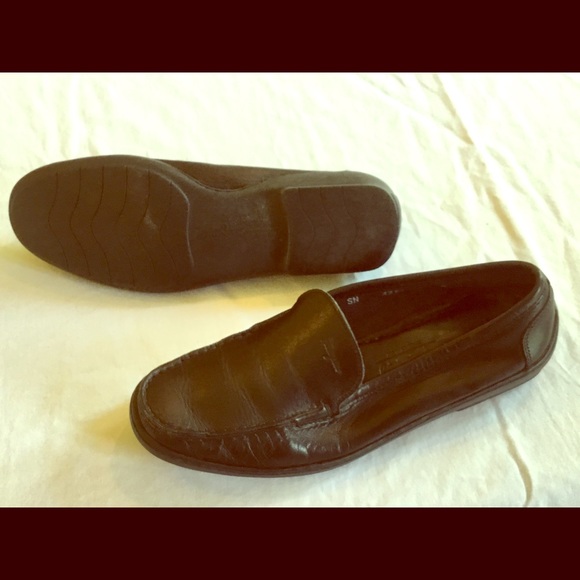 *** SOLD***   Black Leather Loafers.  Authentic.